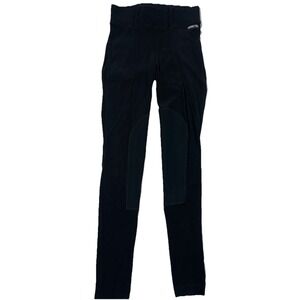 KERRITS Riding Tight Pants WOMENS S BLACK Microcord Knee Patch Equestrian Horse
